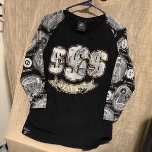 Switch remarkable money black long sleeve shirt size medium